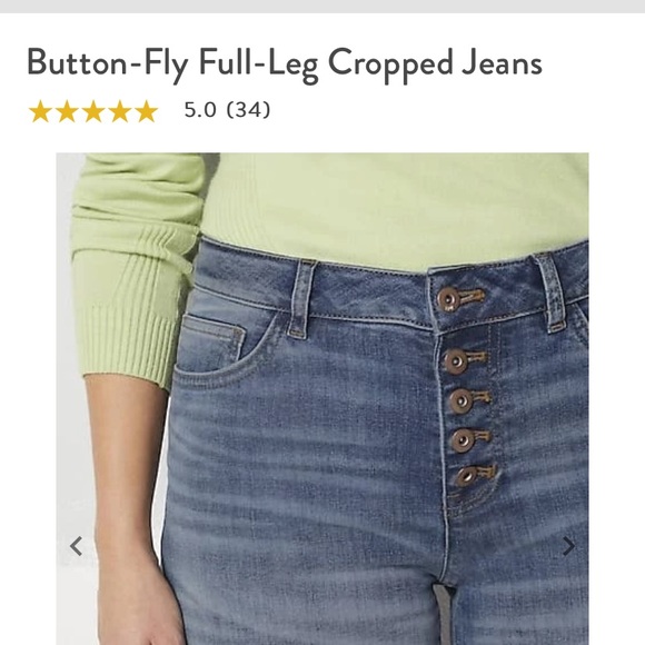 J Jill full-leg button-fly cropped jeans - Picture 2 of 5